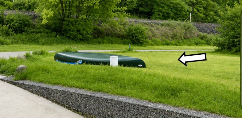 Gräveneck – Bootsablage mit Pfeil, Bild aus der Tourenkarte
